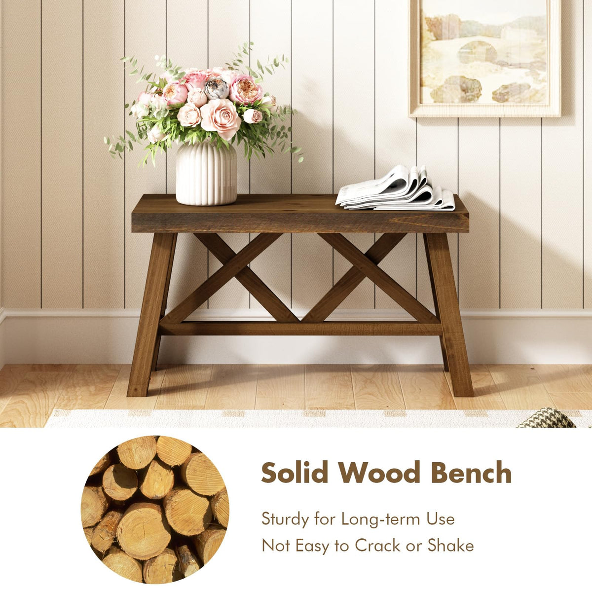 30" Solid Wood Bench Z28076