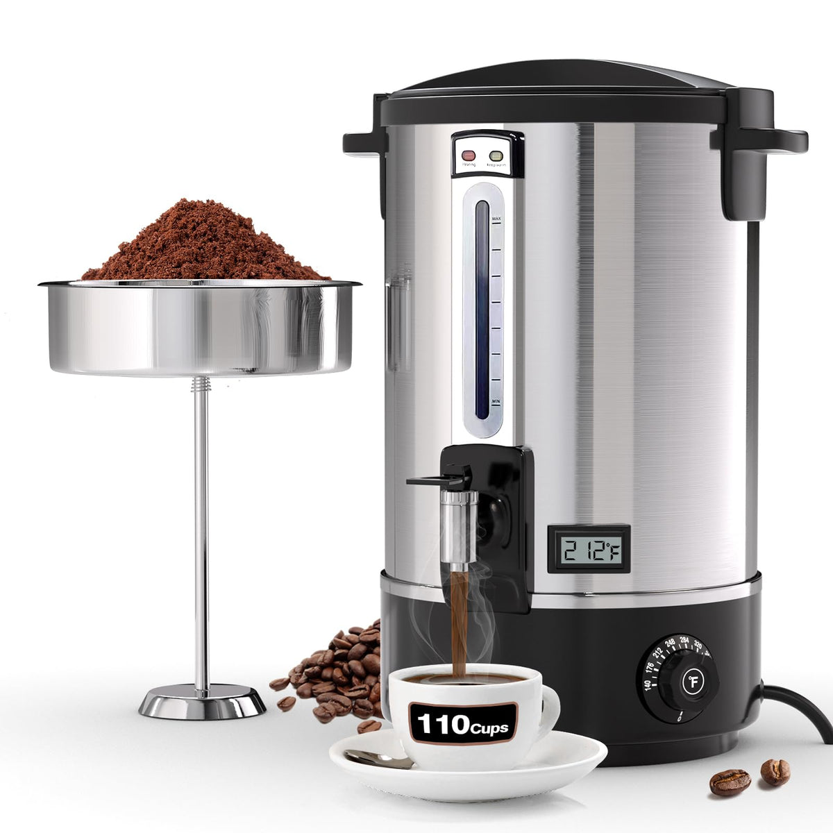 110-Cup Stainless Steel Commercial Coffee Urn Y460718