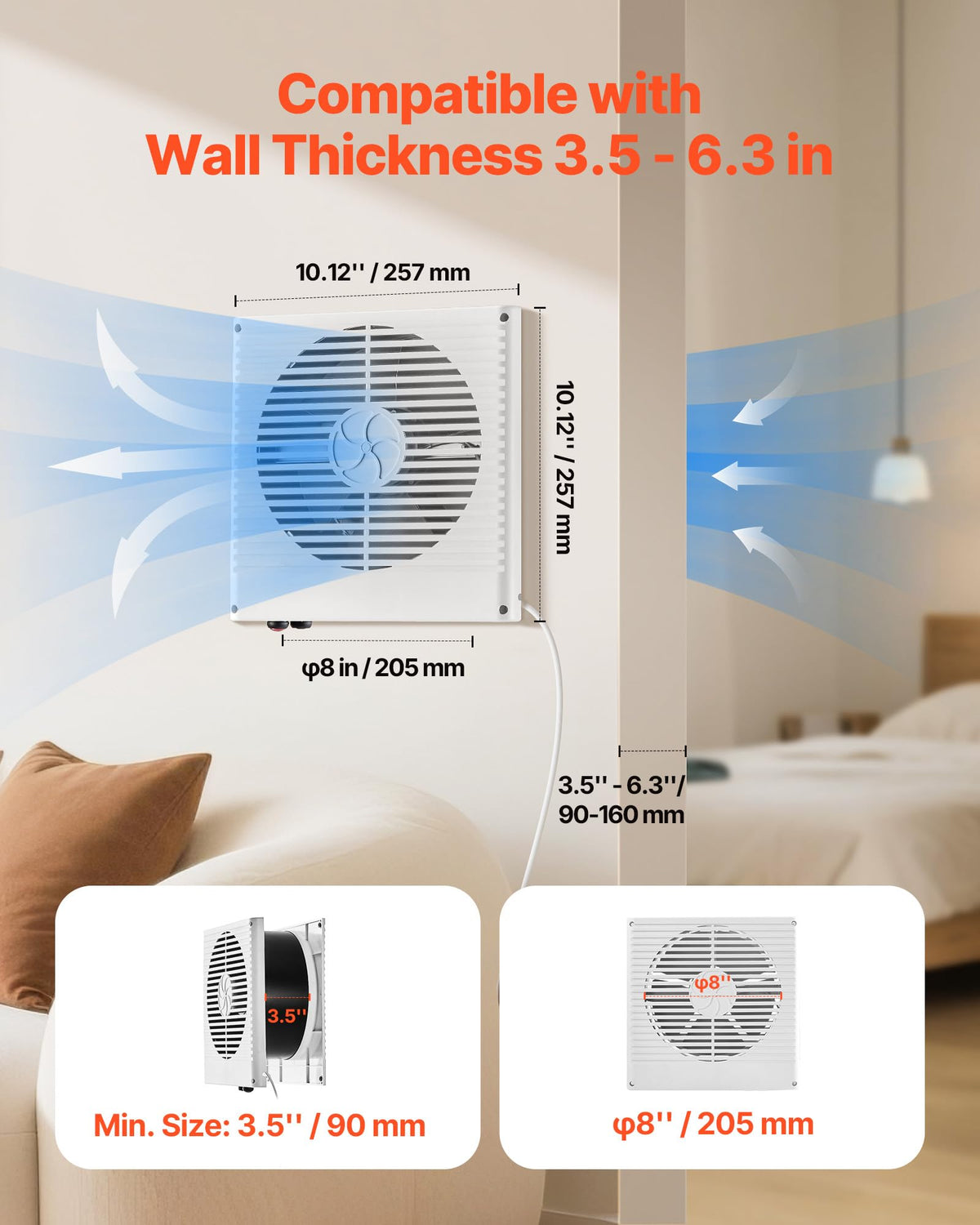 8" Two-Way Through-the-Wall Ventilation Fan T8113