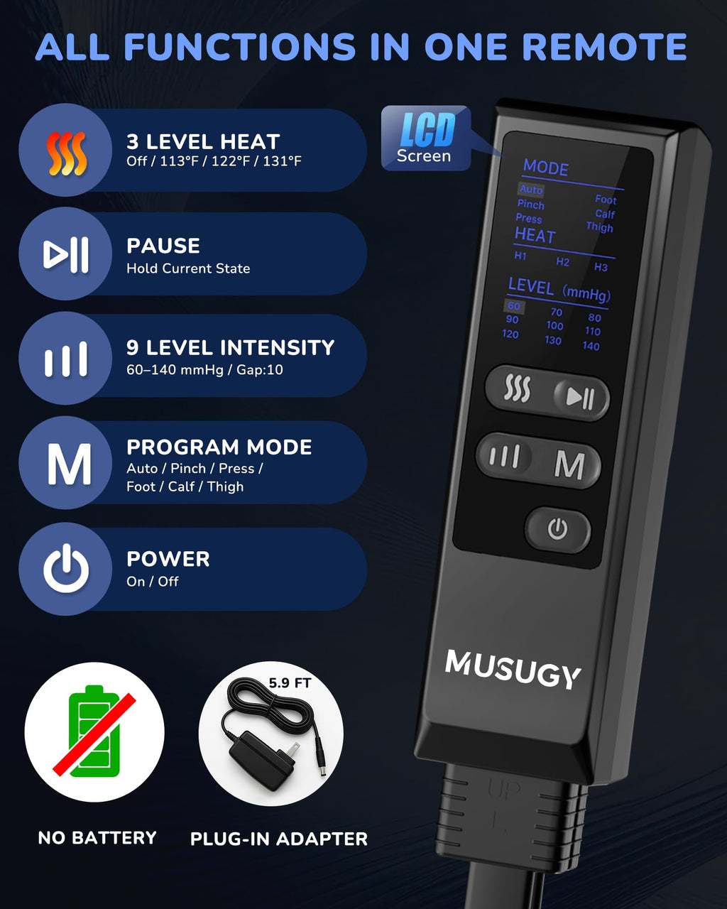 Leg Compression Massager with Heat W1887
