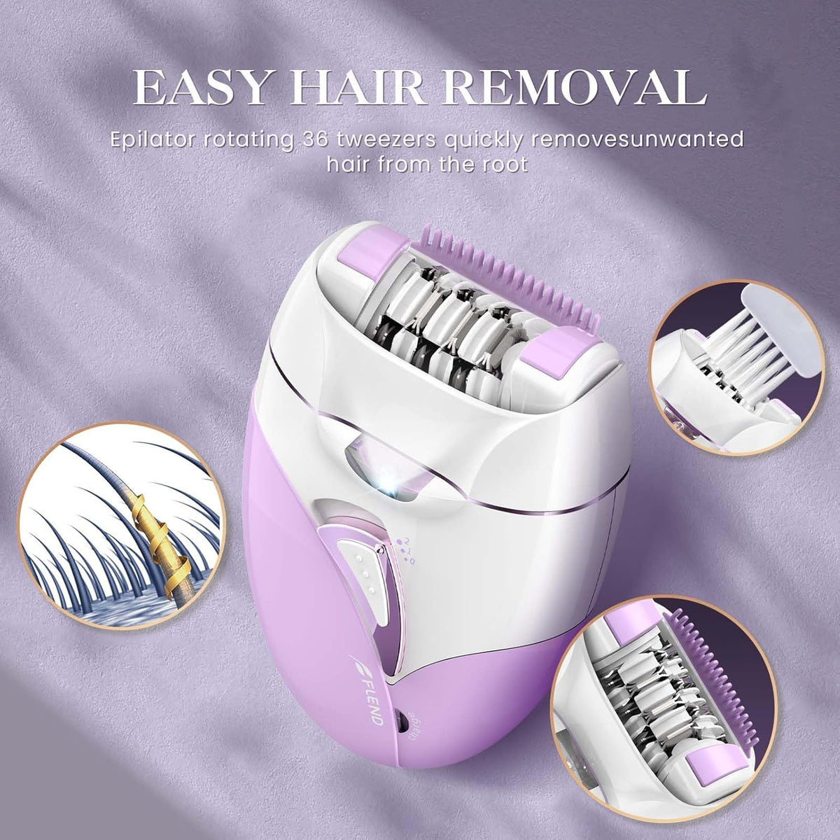 2-Speed Adjustable Epilator with 36 Tweezers T827