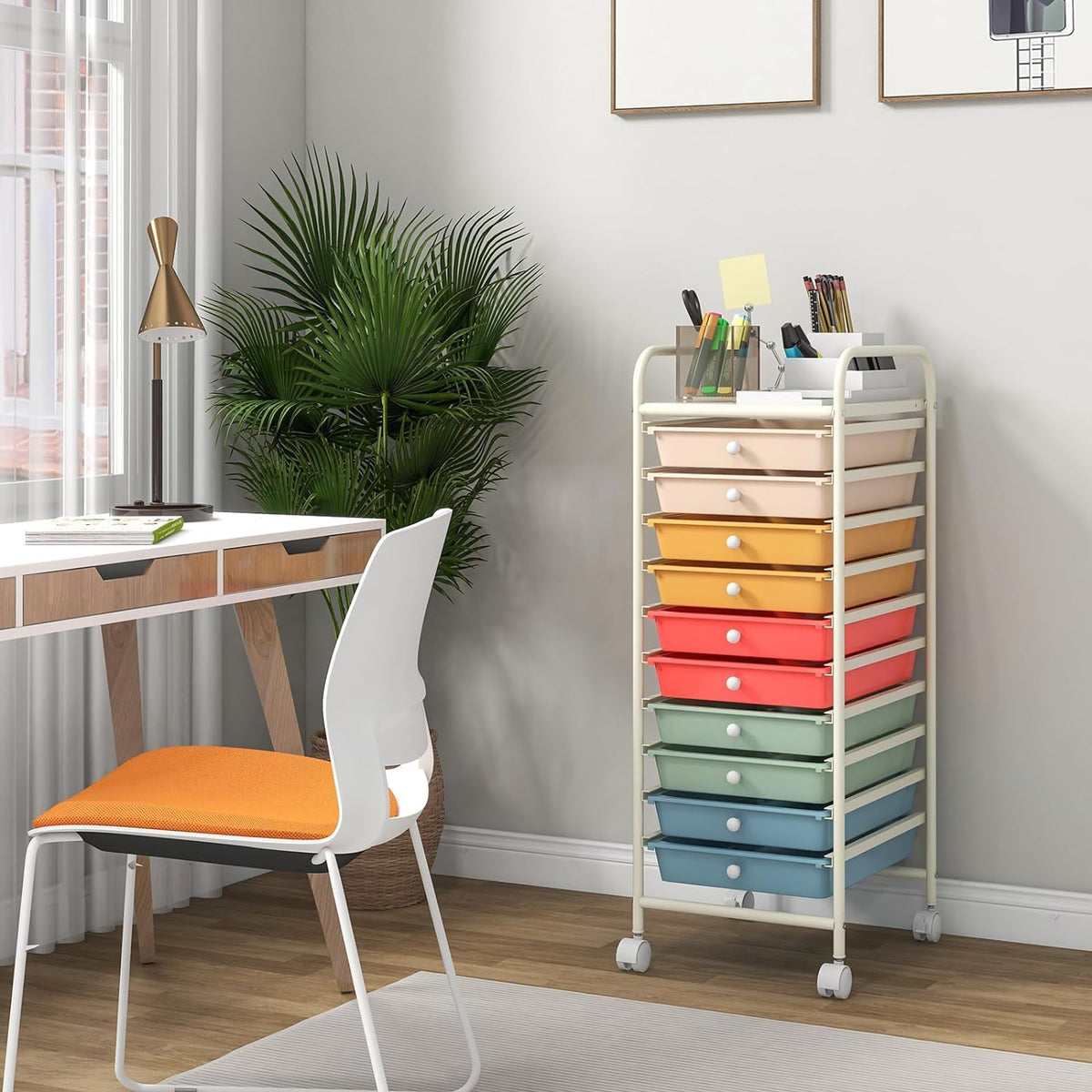 10 Drawer Rolling Cart S209