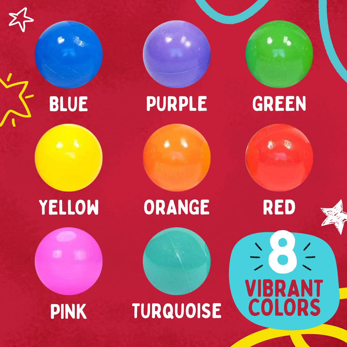 200 Count Plastic Ball Pit Balls Z756