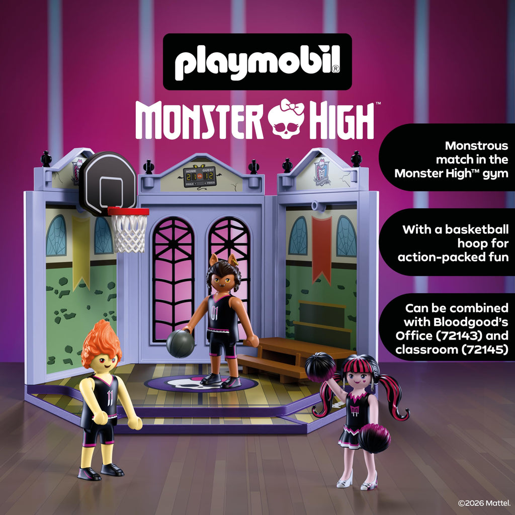Monster High Casketball Court Playset with Draculaura, Clawd Wolf, Heath Burns L50997