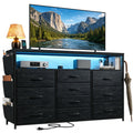10 Drawer Dresser with LED Lights & Power Outlets N4929