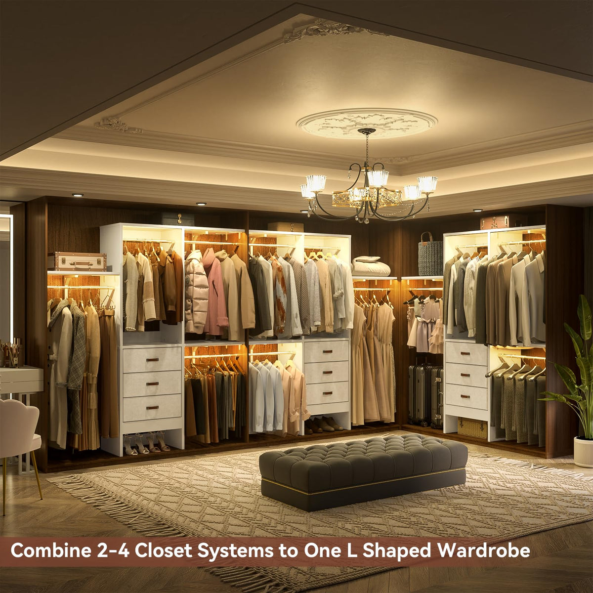 5FT Closet System with 3 Fabric Drawers G846435