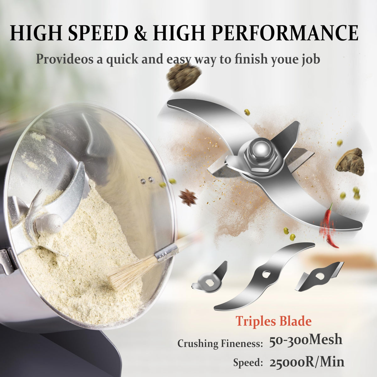 150g Electric Stainless Steel Grain Mill P535