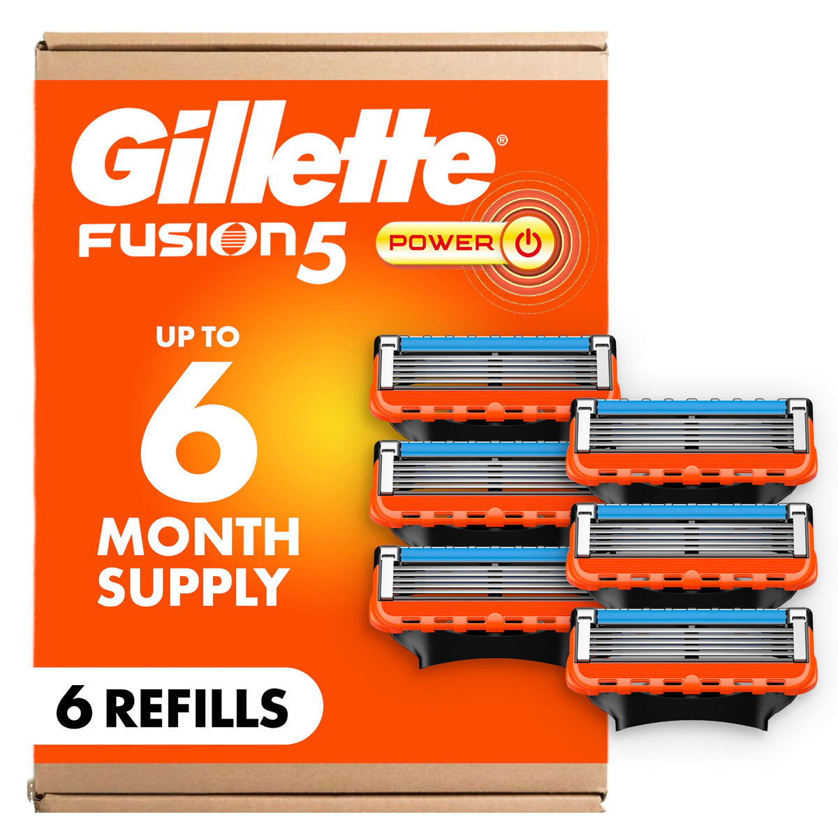 5-Blade Razor Refills with Precision Trimmer, 6 Count Y9208