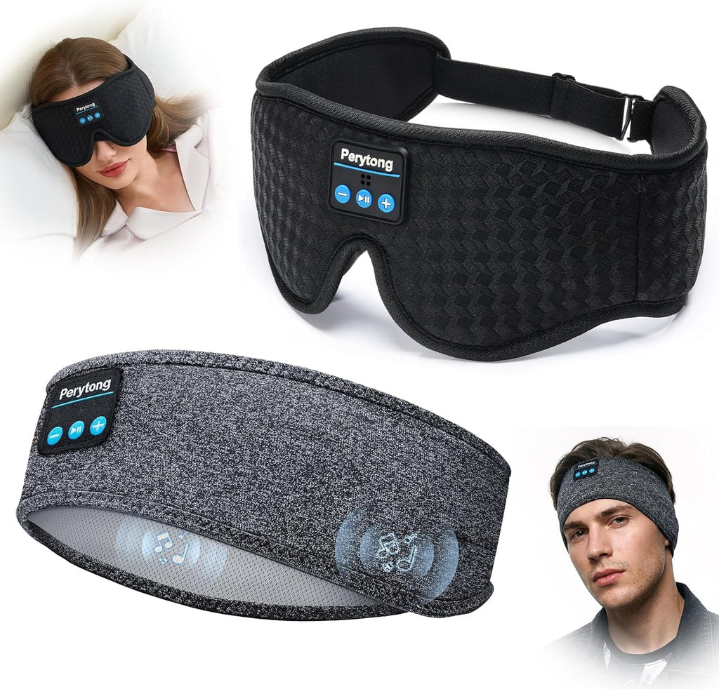 2 Pack Bluetooth Sleep Mask and Headband Headphones Set G868