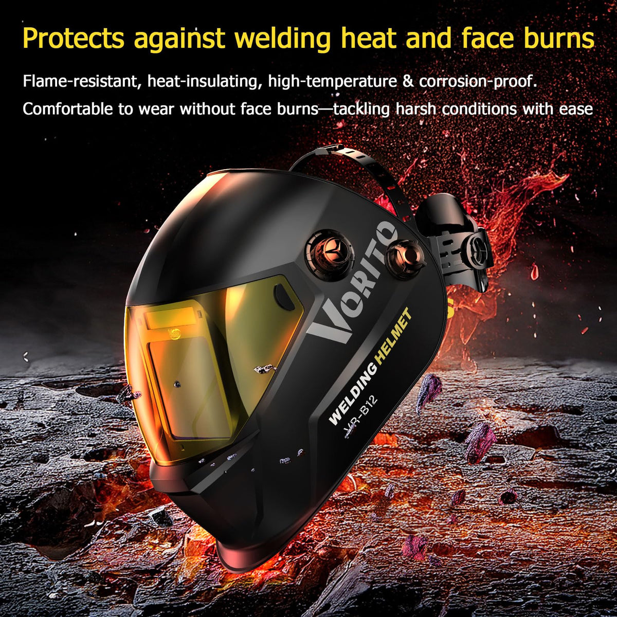 Auto Darkening Welding Helmet True Color Solar Powered F7768
