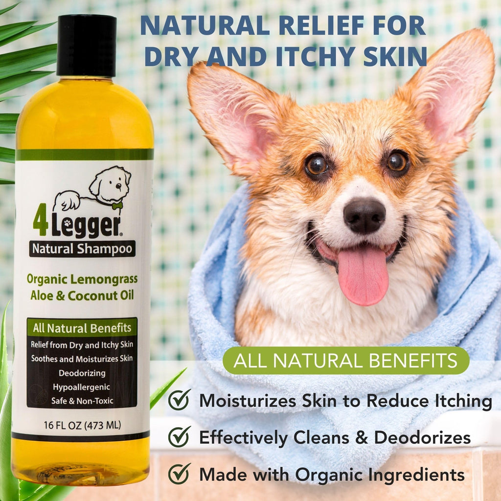 Certified Organic Hypoallergenic Dog Shampoo with Aloe and Lemongrass 16 oz E846619