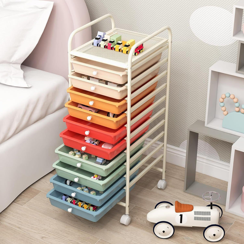 10 Drawer Rolling Cart S209