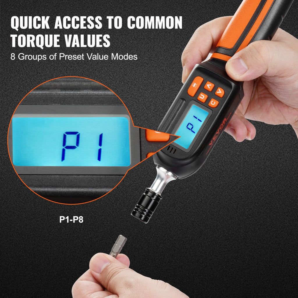 1/4" Drive Digital Torque Screwdriver with LCD, Bits & Case F354
