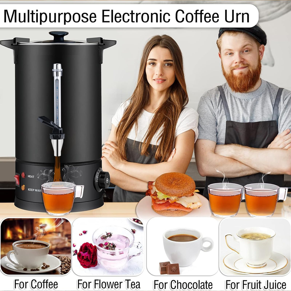 50-Cup Stainless Steel Commercial Coffee Urn P553