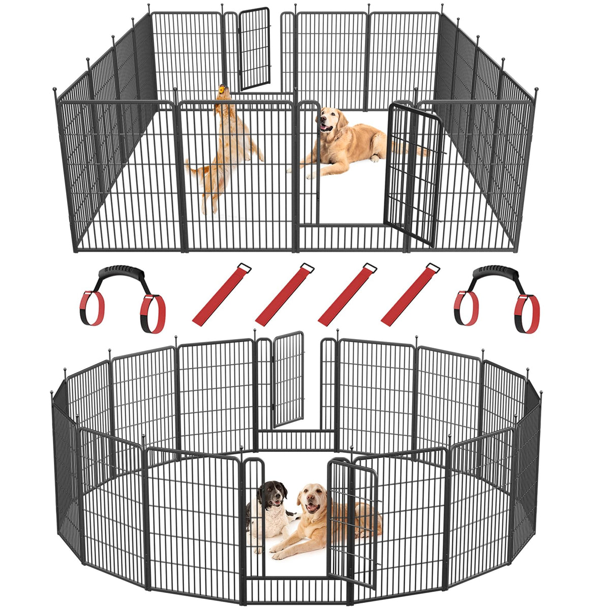 16 Panel 40" Height Dog Playpen with Doors G870230