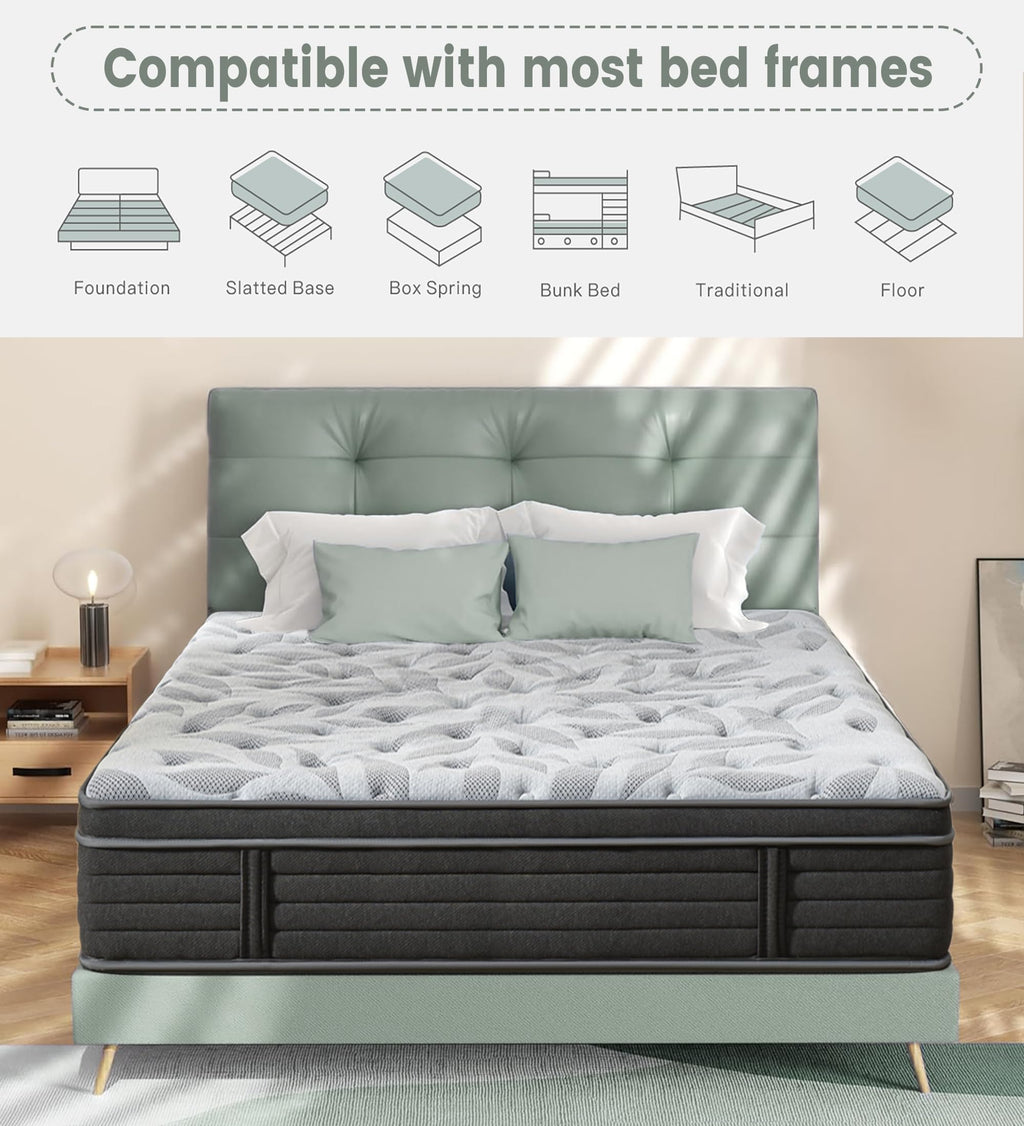 12 Inch Medium Firm Hybrid Mattress J674