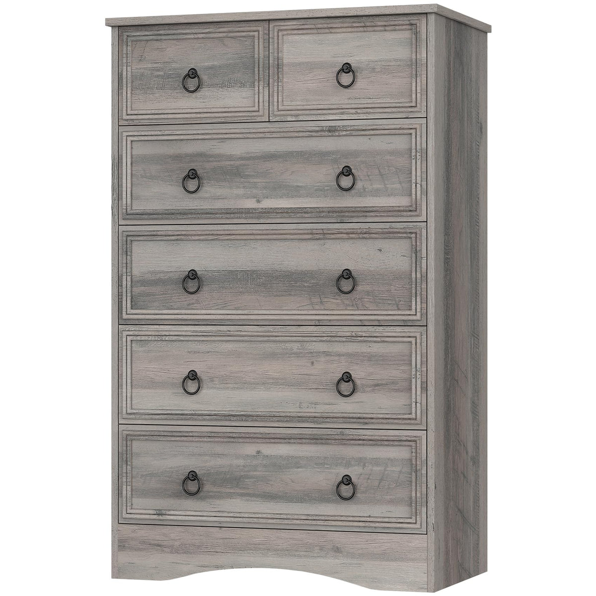 48'' Tall Grey 6 Drawer Dresser D324