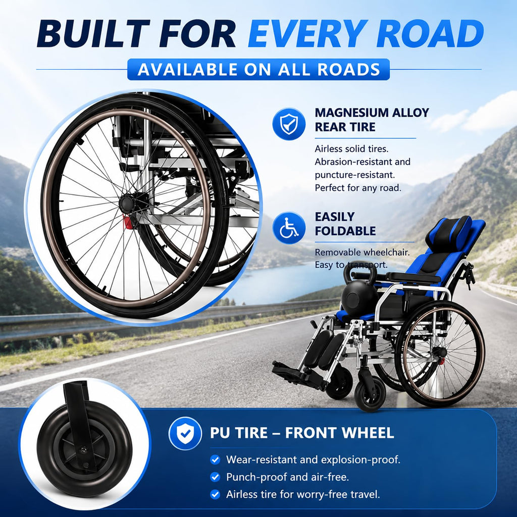 High Back Reclining Wheelchair with Elevating Leg Rests W873257