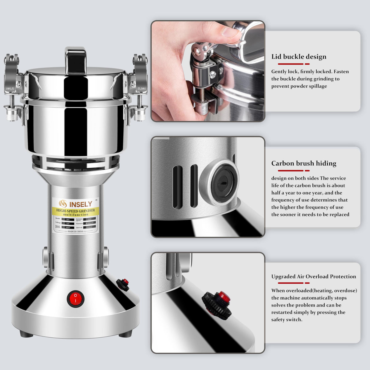150g Electric Stainless Steel Grain Mill P535