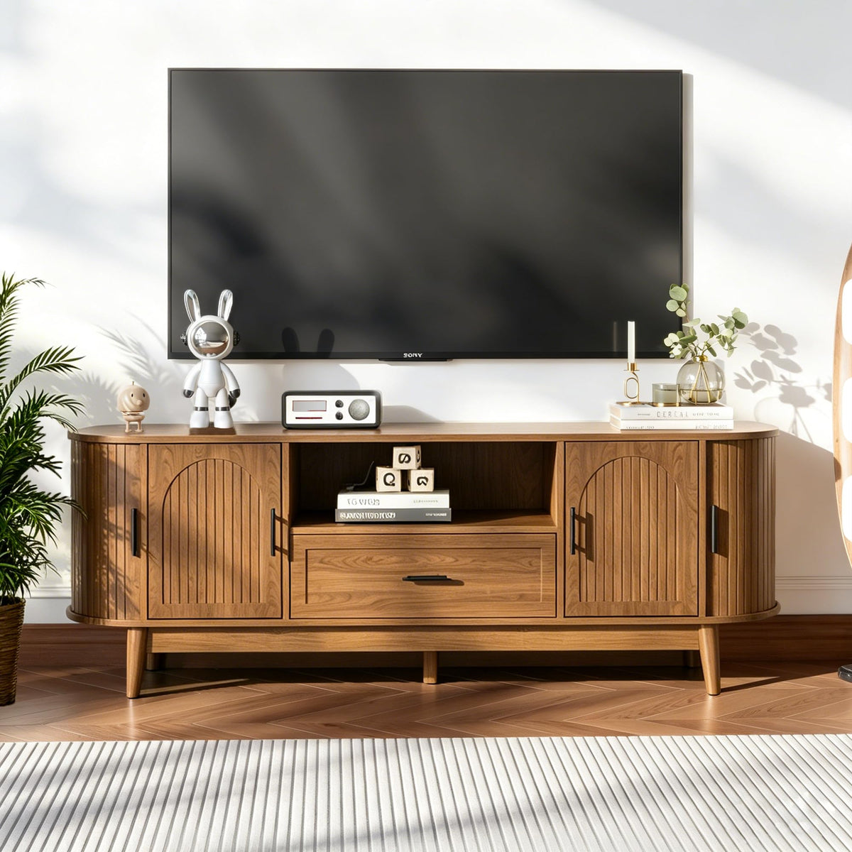63" Fluted TV Stand with Drawers E375405