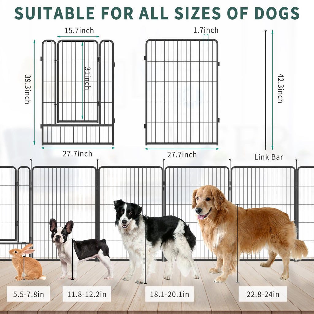 16 Panel 40" Height Dog Playpen with Doors G870230