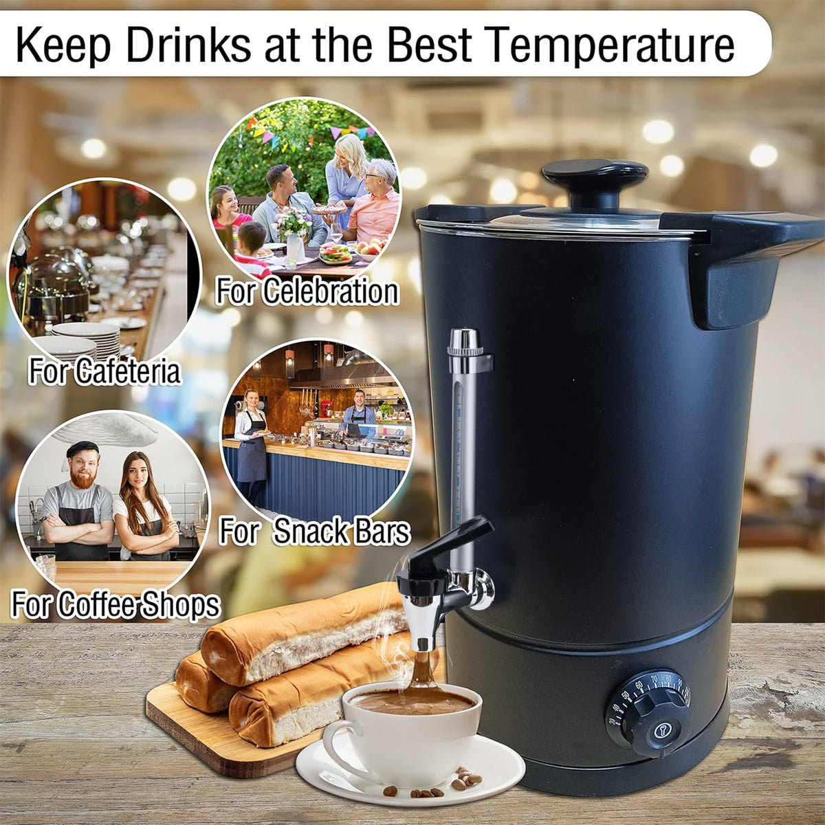 50-Cup Stainless Steel Commercial Coffee Urn P553