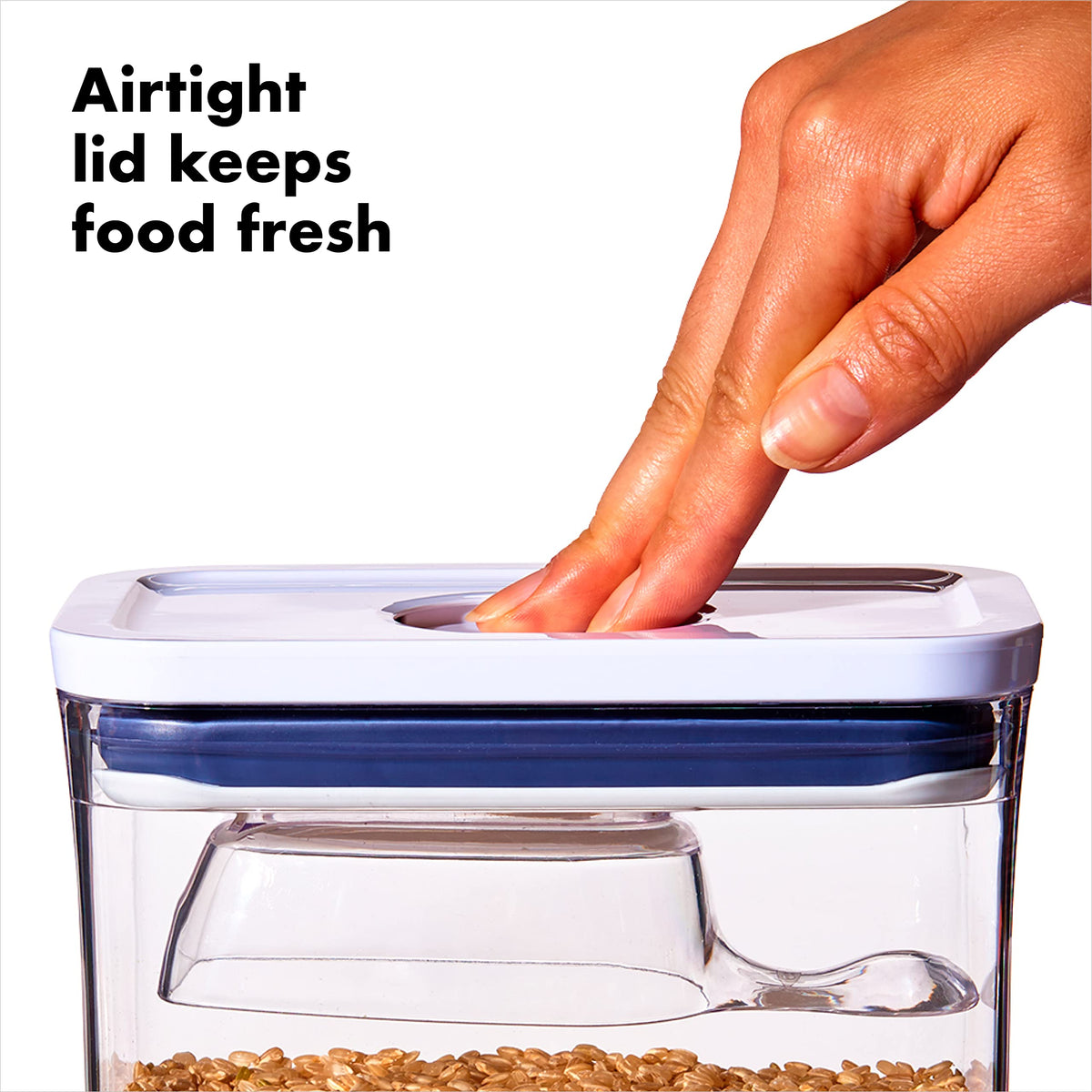6.0 Qt Airtight BPA Free Clear Pet Food Storage Container with Half Scoop K82095