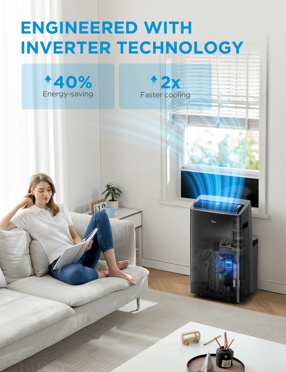 14,000 BTU Portable Air Conditioner with Heat N9792