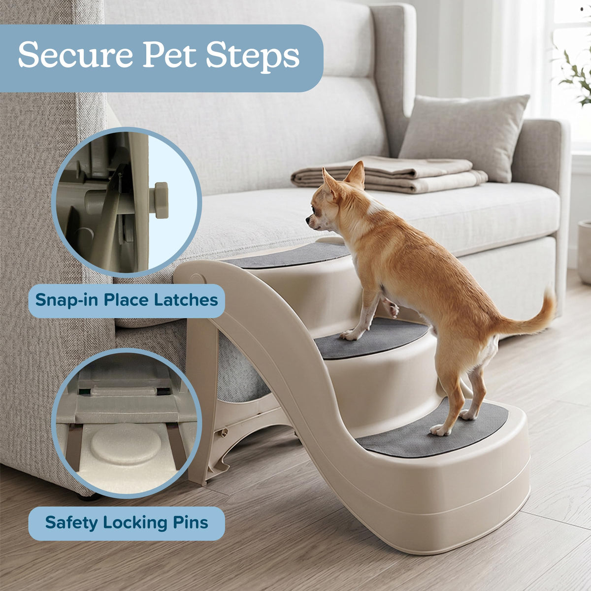 3-Step Dog Stairs with Safety Locking Pins L6666