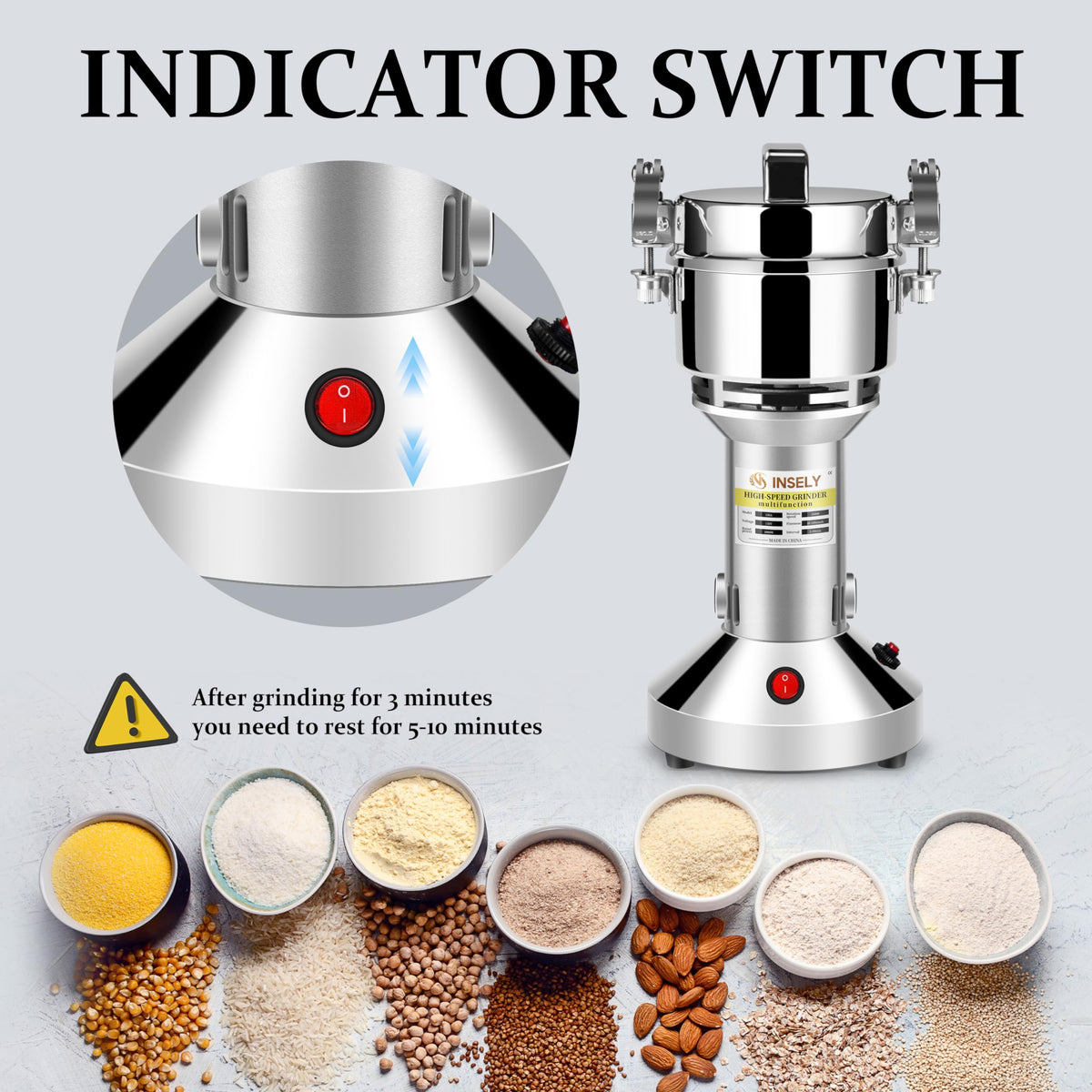 150g Electric Stainless Steel Grain Mill P535