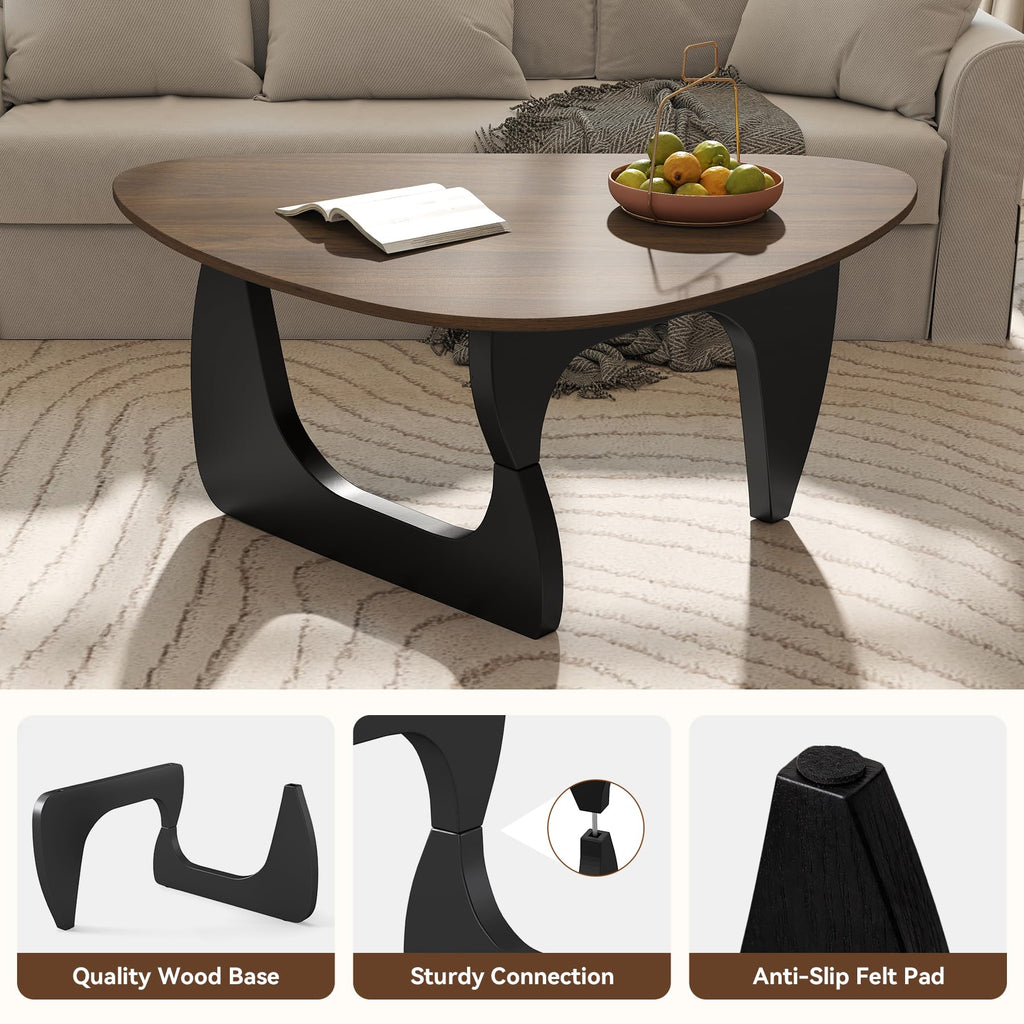 Wood Coffee Table with Wooden Top & Unique Base R38045