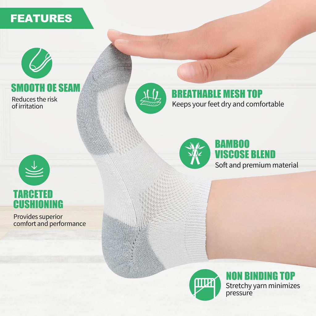 Low Cut Diabetic Socks 6 Pairs G9021