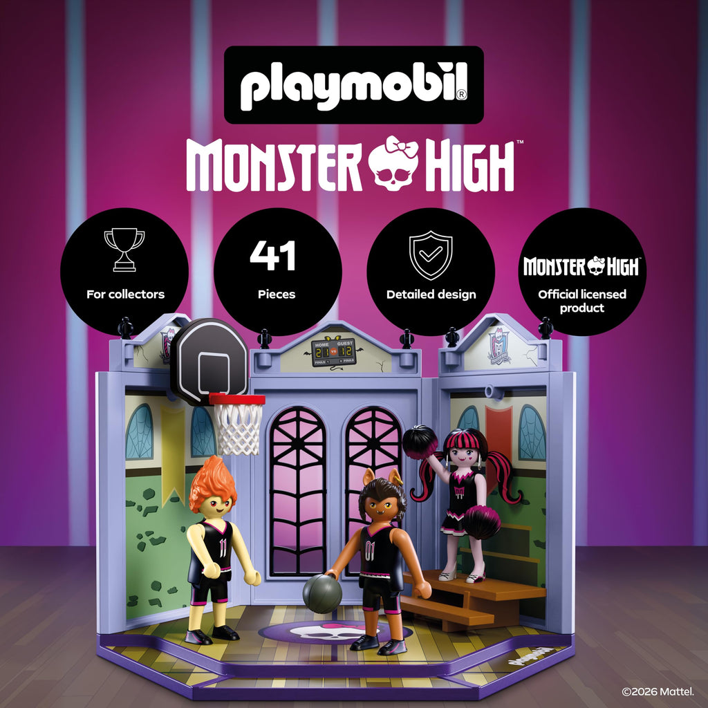Monster High Casketball Court Playset with Draculaura, Clawd Wolf, Heath Burns L50997