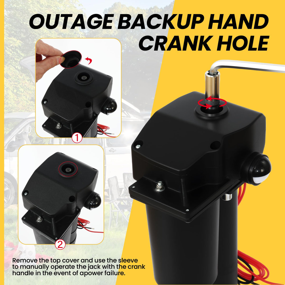 12V 3500lb Electric Tongue Jack with Drop Foot & LED Light I490