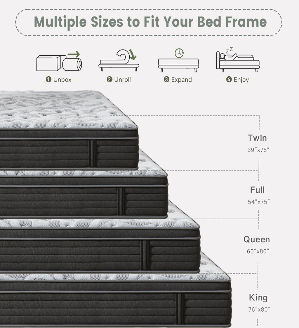12 Inch Medium Firm Hybrid Mattress J674