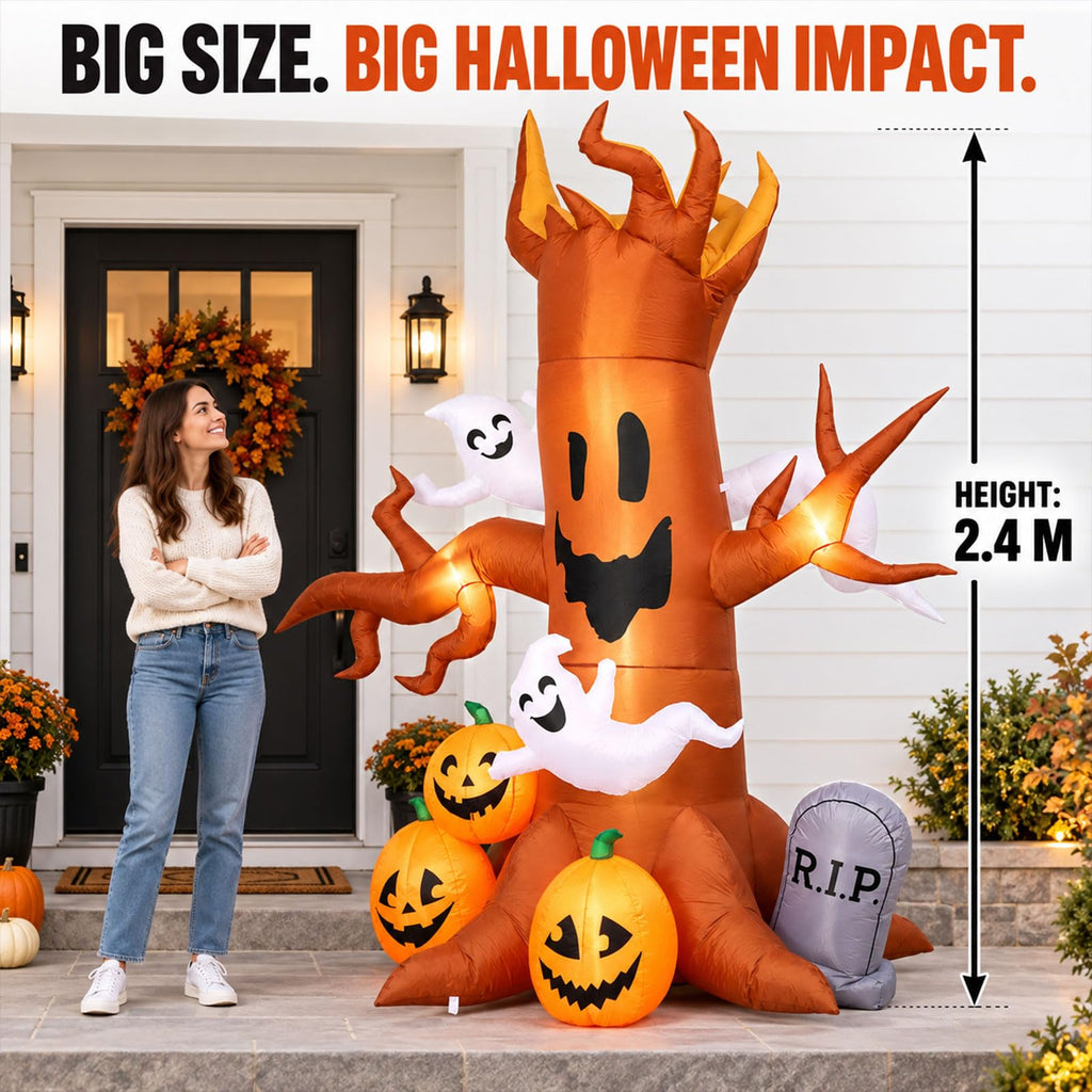 8FT Halloween Inflatable Ghost Tree Decoration V5012