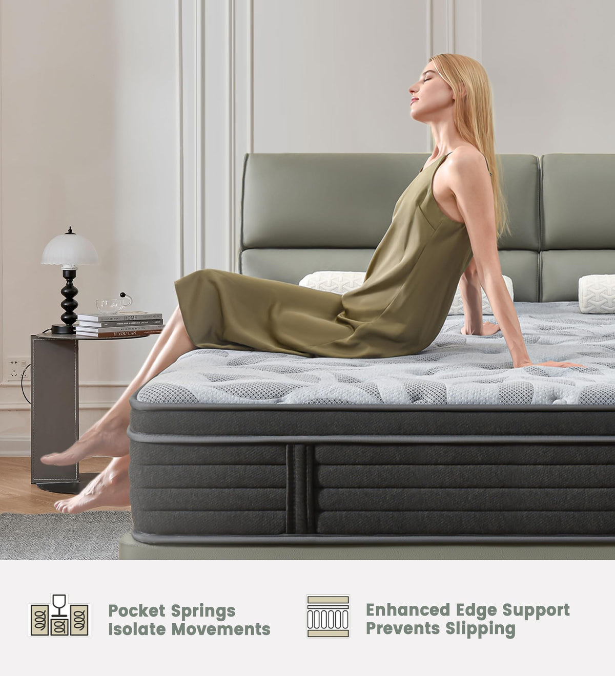12 Inch Medium Firm Hybrid Mattress J674