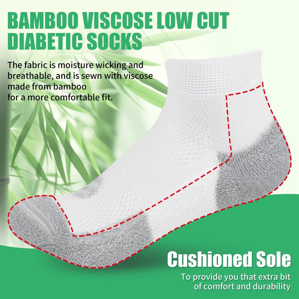 Low Cut Diabetic Socks 6 Pairs G9021
