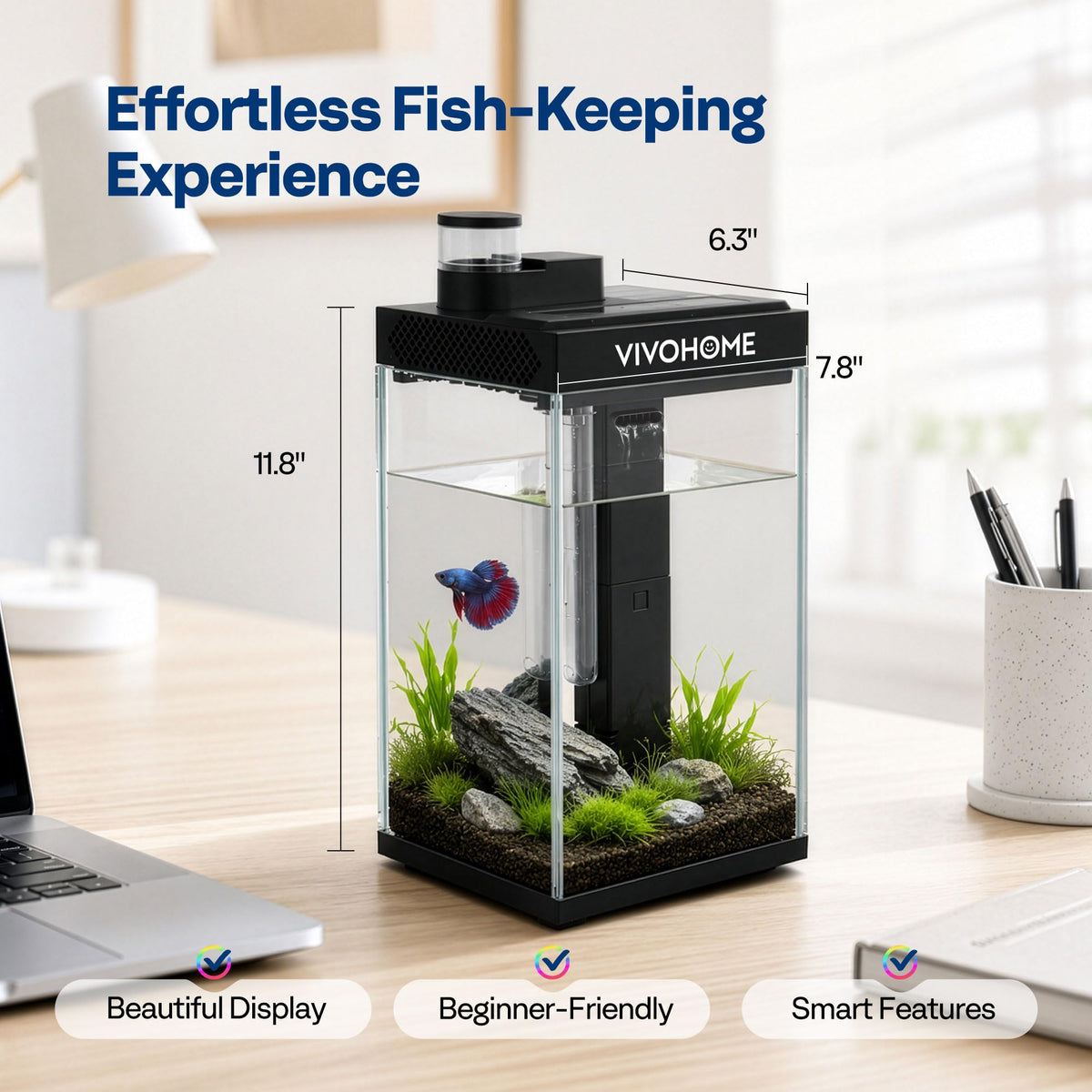 2 Gallon Smart Fish Tank with Auto Feeder N296222
