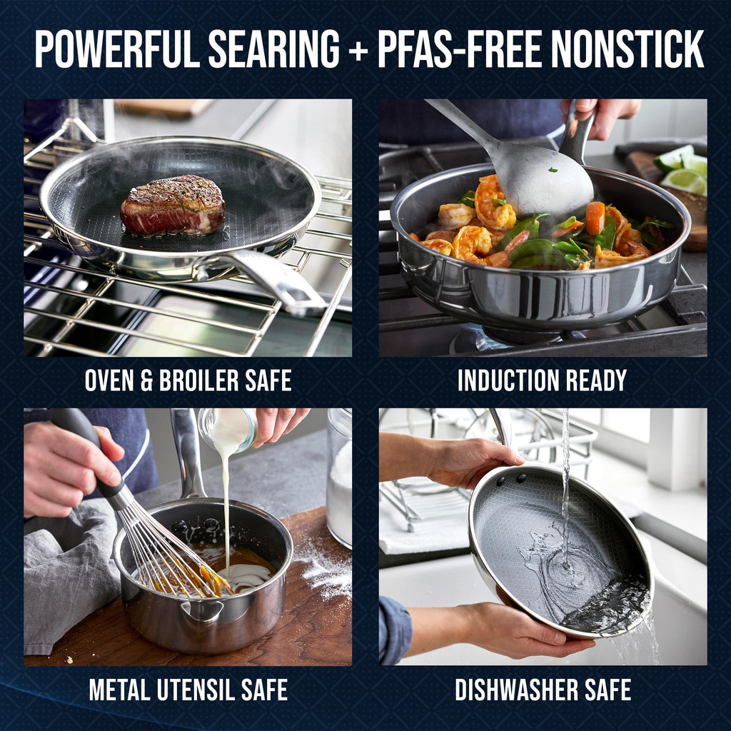 16 Piece Nonstick Stainless Steel Cookware Set Y61589