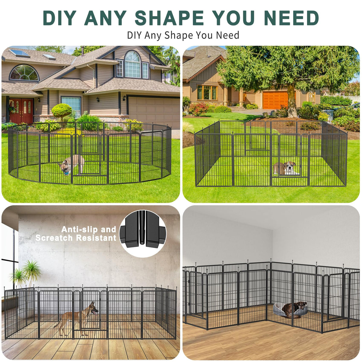16 Panel 40" Height Dog Playpen with Doors G870230