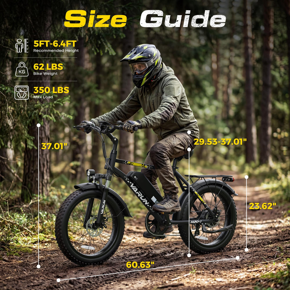 1000W Peak Motor 60+ Miles Fat Tire Electric Bike A2916